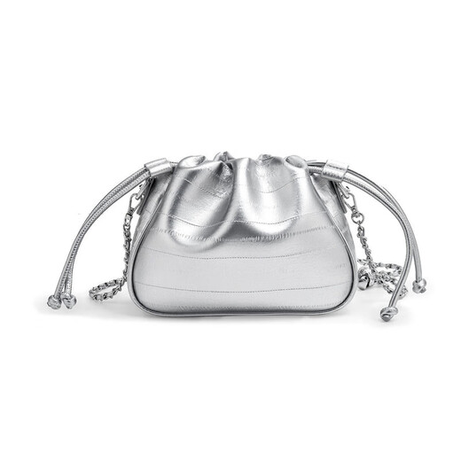 
Golden Fox (FOXER) 2025 new fashion luxury cloud bucket bag shoulder chain crossbody women's bag birthday gift for girlfriend silver