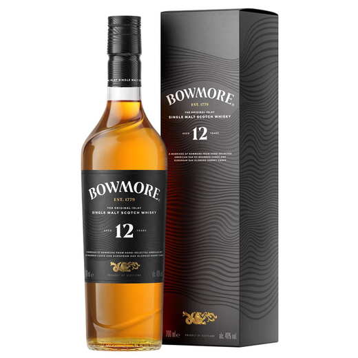 波摩行货 Bowmore 宾三得利旗下单一麦芽威士忌 苏格兰原瓶进口洋酒 波摩12年700mL新版