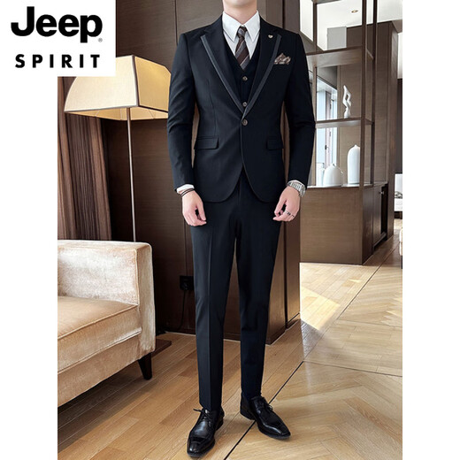Jeep Spirit2025 Suit Men's Summer Grey Grey Wedding Vestido Cuerdo casual traje de traje de hombres delgados de moda