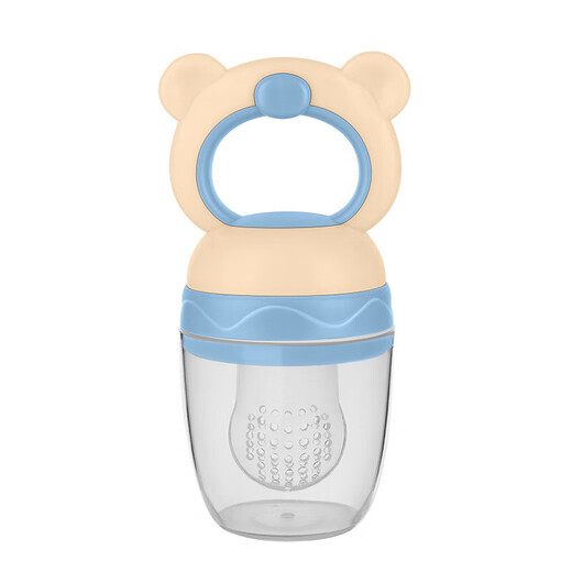 Baby bear bite fruit food supplement fruit and vegetable silicone mesh bag pacifier baby feeding pink M 1 pack