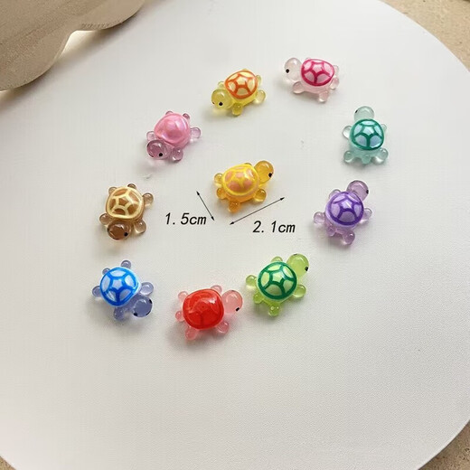 New luminous transparent sequin turtle cute diy cream glue accessories desktop car ornaments children's trendy toys sequin turtle 2 pack