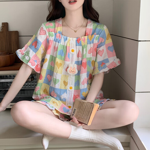 
Apocalypse 2025 pajamas for women in summer cloud cotton with chest pad short sleeve sweet love can be worn outside home clothing set 15265 Chef Dog Fixed Chef Pad M