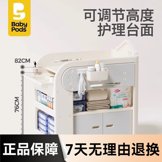 babypods尿布台宝宝护理台新生婴儿床多功能移动换尿布幼儿洗澡台浴盆硅胶 [智能感温]抑菌浴盆