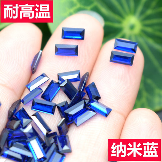 Fat Donglai same style tanzanite loose stone dark blue small baguette gemstone with stone inlaid bezel ring pendant 2x3mm (10 pieces)