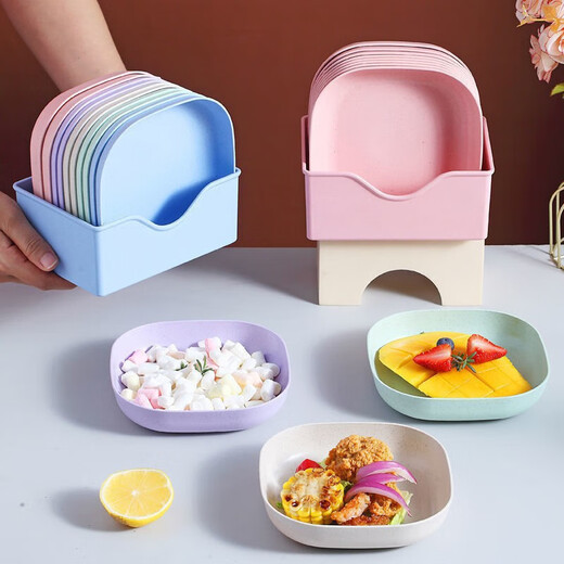 Exclusif pour les nouveaux arrivants, vente à durée limitée de plats à cracher des os, assiettes à ordures de table à manger, assiettes à cracher en plastique, assiettes de fruits, plats à cracher des os, 2 pièces, couleurs aléatoires