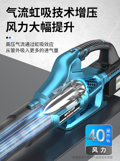 Blower high-power hair dryer lithium battery rechargeable industrial powerful soot blower snow dust collector DY-New Storm Blue 3888TV two electricity and one charge [heavy