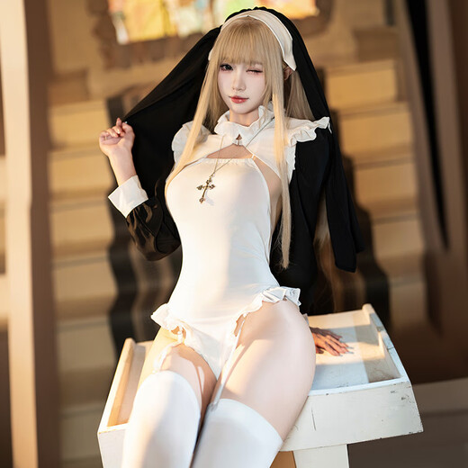 Feimu original design sexy underwear sexy pure desire flirting perspective uniform seductive pajama suit dating qqny ZY6174 Earl daughter 6174 black and white [all size
