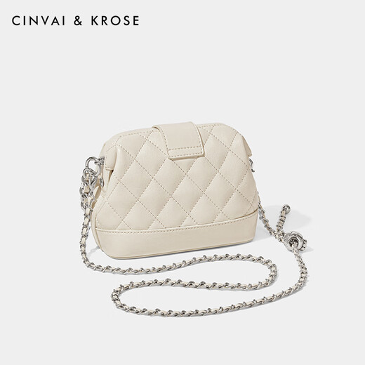 
CinvaiKrose official website small c/k bag women's bag 2025 new diamond bag chain box crossbody bag light luxury shoulder bag beige white
