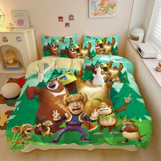 Disney (Disney) All-Cotton Cartoon Bear Haunted dreiteils Set Studenten