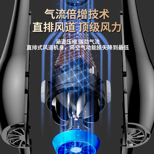 Jinghuang German quality hair dryer for home use with negative ions, not harmful to hair, high power for hair salons and barber shops, high-power hair dryer for hair care, hot and cold wind, silent styling, powerful and quick-drying, tens of millions of negative ions, 28,000 wind power + five-piece set, 1-year warranty, Black Samurai Yuandian 14-16 Jinghuang