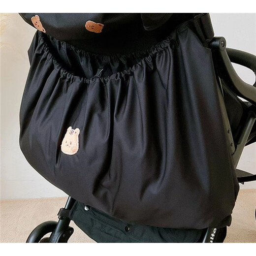 Ins Korean version of baby stroller storage bag, outing bottle diaper storage bag, baby walking artifact storage bag, black squirrel hanging bag_size 40*70cm