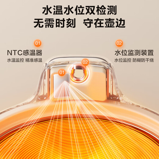 SUPOR all-glass health kettle, teapot 1L mini health cup, teapot, flower teapot, thermostatic kettle, maternal and infant grade, thermal insulation kettle 316L with filter SW-10Y08Q