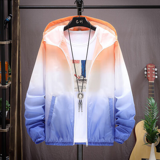 La Summer Sun Protection Kleidung für Jungen 2025 Neue Farbfarbjacke und Kleid Teenager 9926 Weiß und Blau M.