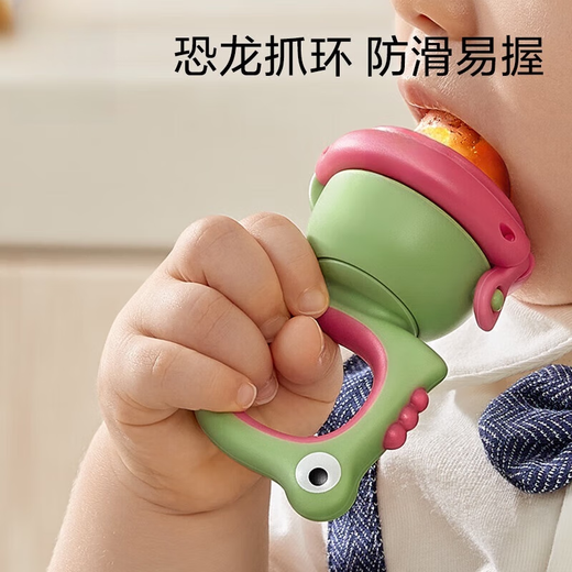 Jingmengyuan Baby Food Bite Bag Fruit and Vegetable Silicone Teething Stick Baby Eats Fruit Complementary Food Baby Food Bite Bag S 1 Pack Green S/L Double Bite Bag