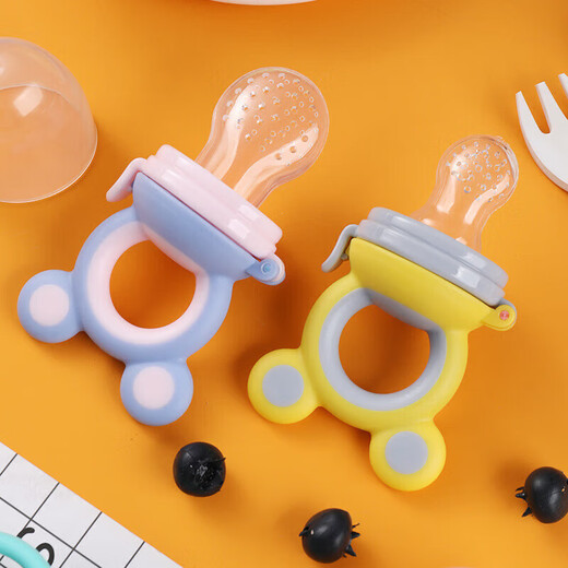 Qingsiyi Baby Fruit and Vegetable Fun Children's Bite Bite Silicone Newborn Rice Porridge Infant and Toddler Fruit Food Supplement Magic Device Blue Purple