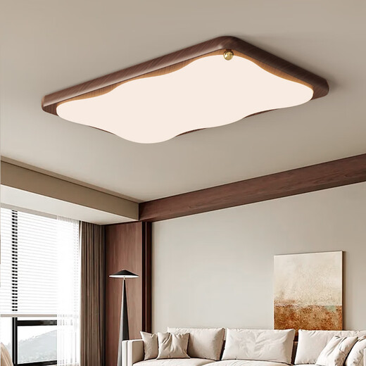 Tiffania Medieval Style Living Room Light 2025 Новый простой современный атмосферный главный свет Французский крем-стиль Потолочная лампа Hy677-500 раунд был подключен к приложению Mijia (цвет орехового ореха)