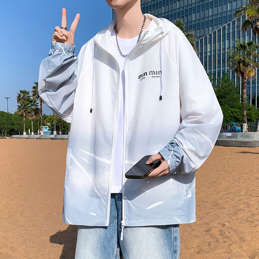 奥计高中生衣服男冰丝男生高中初中生青少年大童夏天轻薄透气外套连帽 6626绿色(单件外套) 品质升级 XL 110-130斤左右