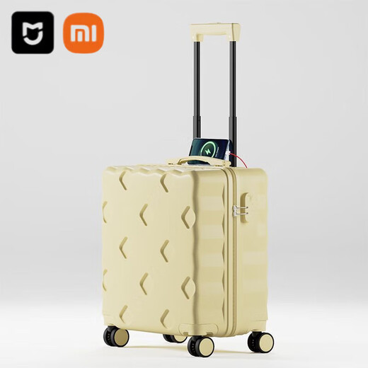 Xiaomi (MI) large-capacity computer lightweight and boardable luggage multi-function trolley case student password suitcase 18 durable regular version_701 lilac purple 18-inch boardable_PC box light and durable