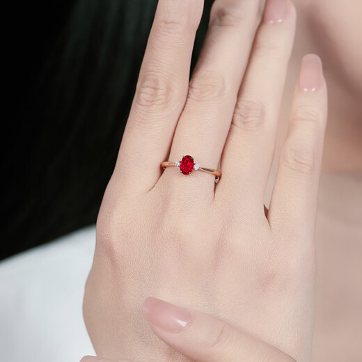 Tingliang 18K gold 0.6 carat pigeon blood red ruby ring, natural diamond women's ring, colorful treasure for your lover, size message (No. 10 to 20) in stock