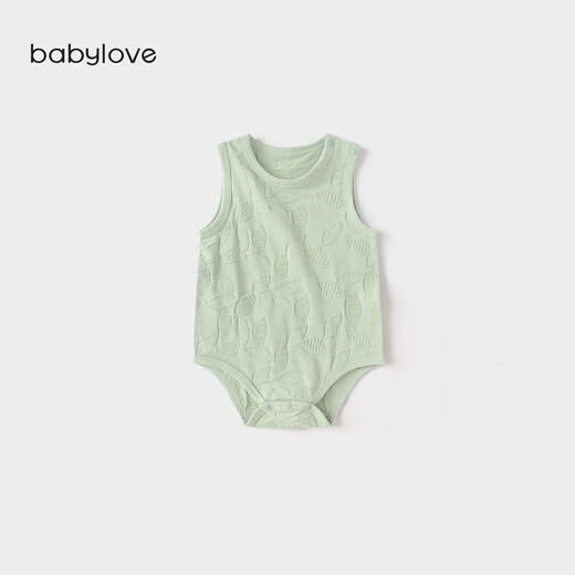 babylove新品婴儿薄款纯棉提花背心包屁衣 艾绿 66cm