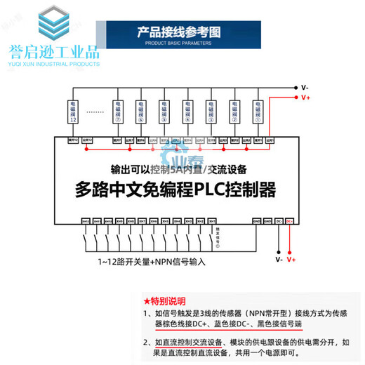PLC multi-channel delay time relay module on-off switch cycle touch screen programmable control 12V24V YIO8-A control board (DC7-27V)