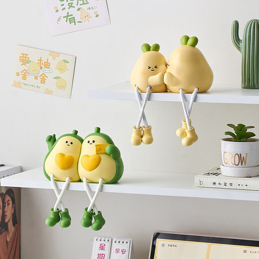 Kreative niedliche Stelzenpuppe Desktop Ornamente Cartoon Home Wohnzimmer Eingangsregal Dekoration Kindergeschenke Süße Avocado