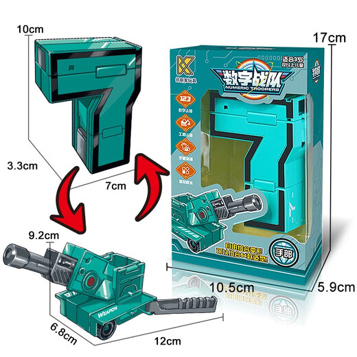 Kinder mit großer digitaler Deformation Mecha-Spielzeuge für frühe Bildungsgebäude für Jungen und Mädchen 2-6 Jahre alt 0-9 Digitale Roboter zusammen. Große 5 Symbole addieren, subtrahieren, multiplikation und Abteilung entsprechen der Zahl