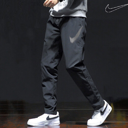 Nike (Nike) Ice Seide Schnell trocknende Jogginghosen Männer, die sich verjüngte kleine Fuß-Casos-Hosen dünne atmungsaktive Laufhosen Schwarz/DM6627-010 M120-130JIN [Jin entspricht 0,5 kg]
