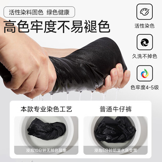 七匹狼牛仔裤男夏季冰爽天丝抗菌刺绣商务休闲裤子男装修身显瘦长裤百搭 深蓝色-固色莱卡弹力面料 33