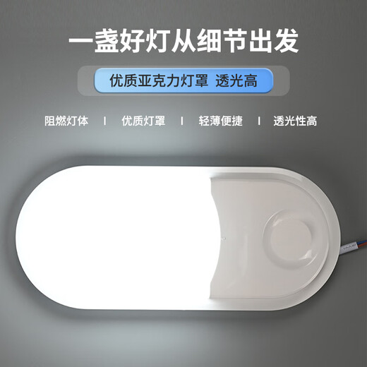 Jinggong Radar Sensing LED Tri-Proof Wall Lamp Ultra-Thin Energy-Saving High-Bright Stairway Corridor Corridor Lamp Smart Lamp 15W White Light