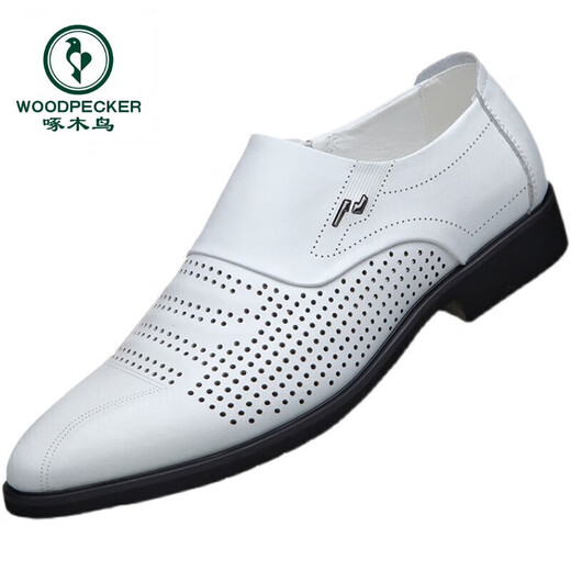 Zapatos de cuero blanco de carpintero zapatos de agujero para hombres de verano