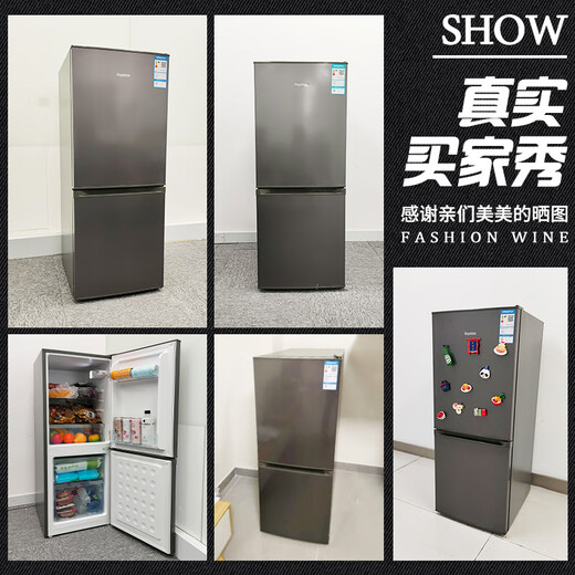 Royalstar 166 liter small refrigerator small home rental room office dormitory double door two door double door two door refrigerator energy saving power saving bass titanium dark gray R166