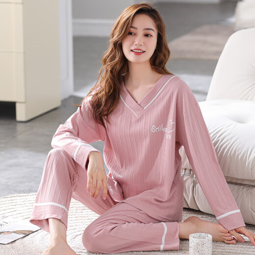 MUJI COM无印良品MUJ同款韩版可外穿长袖套装可爱学生大码夏秋冬款家居服 GXT9928 M (建议75-95斤)