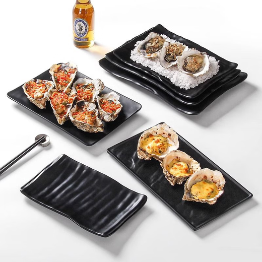 Placa de ostras especializada yonghuan plato de barbacoa rectangular plato frío de olla caliente whm1047-liuqi ostra