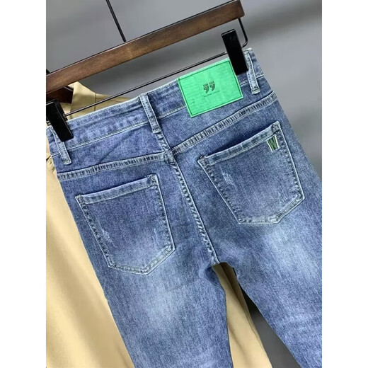 Benny Road Baleno Herbst Dünne Neun-Punkte-Jeans Herrenmarke Slim Feet Frühling und Herbst Casual Hosen Stretch Herrenhosen 9275 32