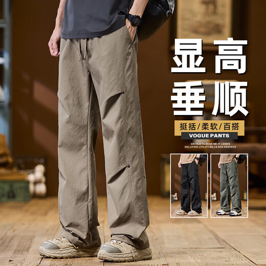 
2025 new paratrooper work clothes floor pants men's American straight-leg casual pants men's wide 9855 black M