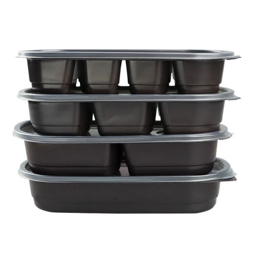 
New disposable lunch box rectangular Japanese packaging box takeaway fast food box sushi bento box plastic partition SZ1049 four-grid with lid 550ml 500 sets
