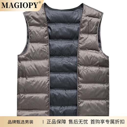 MAGIOPY奢侈高端品牌男装高档秋冬新款羊毛呢大衣外套男可拆卸鹅羽绒内胆 黑色 XL