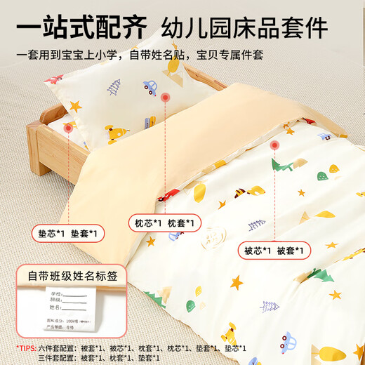 童颜幼儿园被子六件套春秋入园纯棉小被子被芯儿童午睡被褥 婴幼儿A类