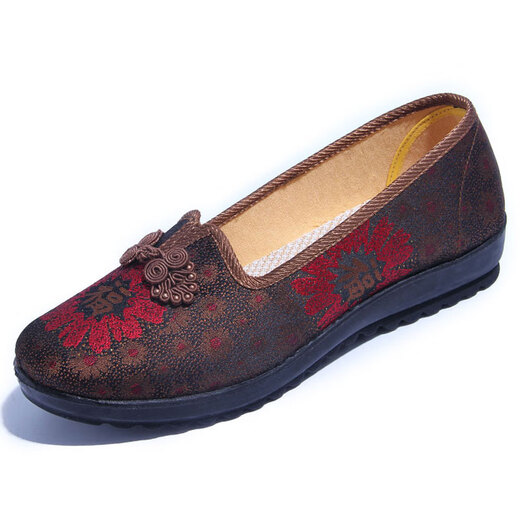 Student Yan old Beijing cloth shoes female mother shoes 60-70 years old shoes old Beijing cloth shoes red shoes non-slip shoes 7170-46 red style 35