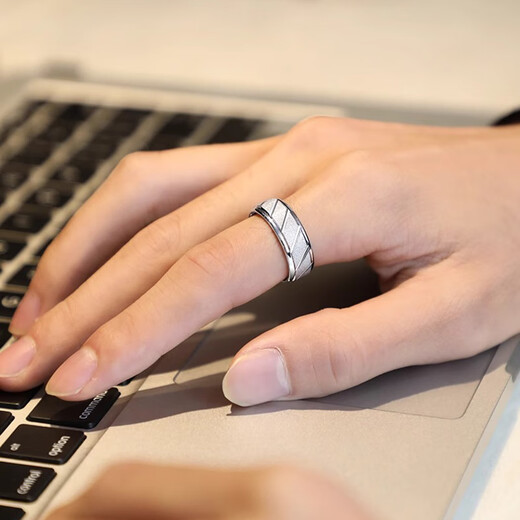 MZMZ platinum ring men's pt950 platinum index finger single ring trendy men's ring niche tail ring Valentine's Day birthday gift when/next day delivery - light luxury white gold width 5MM circle number remarks