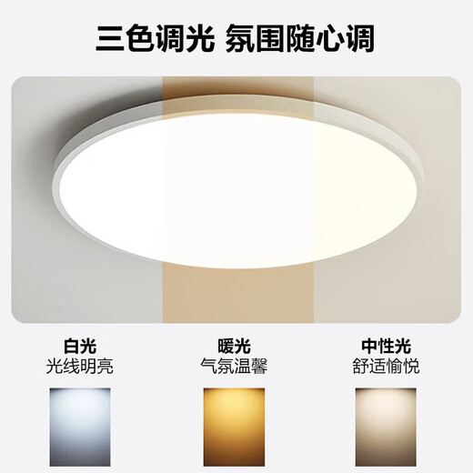 Gongtai LED three-proof ceiling light, three-tone dimming 48W waterproof and anti-mosquito bathroom balcony corridor bedroom light