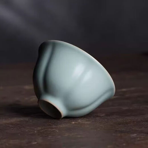 Tianqing Ru Kiln Master Cup single cup opening can hold high-end handmade ceramic tea cup Ru porcelain Kung Fu tea cup tea cup One Ru Kiln Master Cup