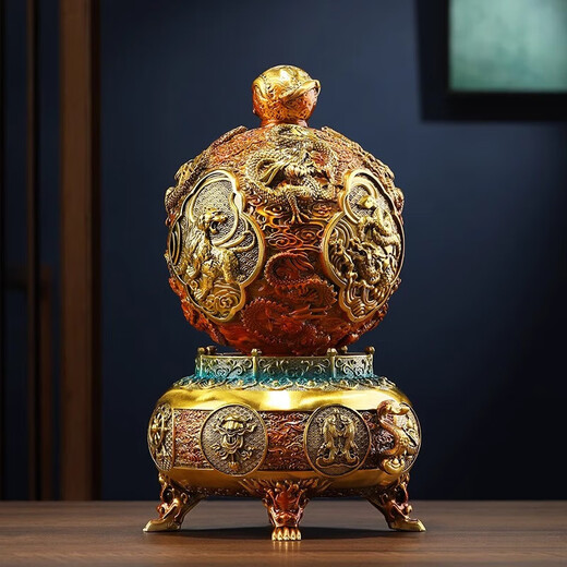 郎凯丹顿九转乾坤鼎摆件时来运转客厅办公室招财风水摆设公司乔迁开业礼品 扭转乾坤长约23*19*31.5cm