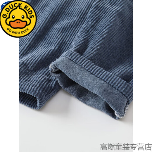G.DUCKKIDS corduroy overalls for boys and girls, versatile spring and autumn style, 1 to 4 years old, cute baby baby blue corduroy pants, trendy beige autumn and winter plus velvet 90 cm, openable