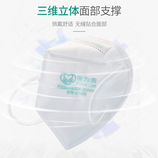 9700v口罩带呼吸阀KN90防护工业粉尘装修雾霾防尘折叠透气 9711V白色头带式(30只/盒) 均码