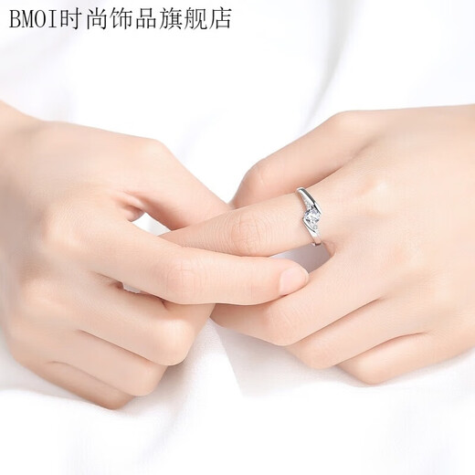 BMOI999 sterling silver pure silver ring noble ring classic closed female ring Korean version diamond ring wedding ring inlaid with diamond ring No. 18 Fat Donglai same style