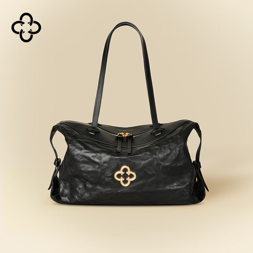 CASSILE women's handbag vegetable tanned sheepskin commuter light luxury large capacity tote bag birthday Valentine's Day gift black