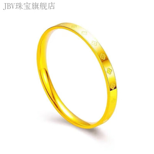 JBV老凤凰【多种尺寸选择】999黄金足金手镯女时尚四叶草幸运实心黄 58圈口 适合90-100斤佩戴 16克【专柜】15682元