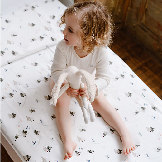 Nest designs baby fitted sheet double layer gauze fitted sheet newborn bedding baby baby children's comforter fitted sheet bamboo cotton stretch-holiday fun S size (132*71cm)